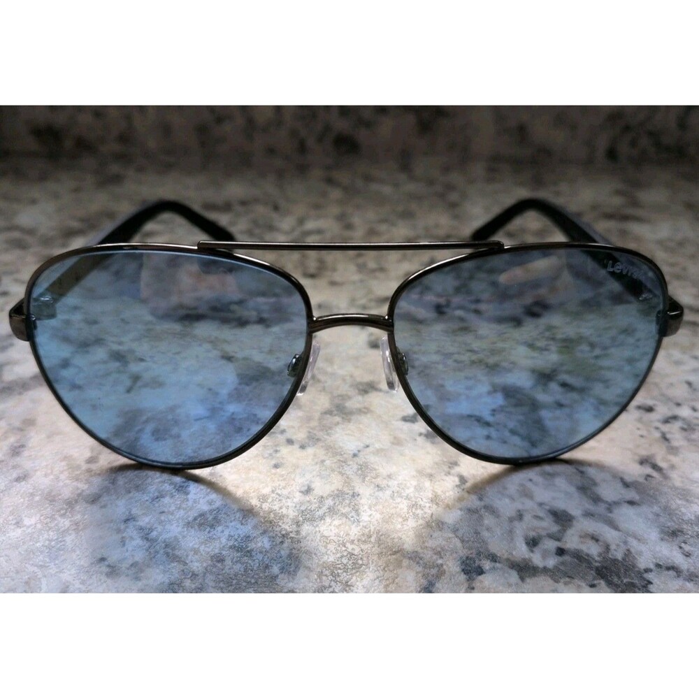 Levi's 100% UV Protection Men's Aviator Double Bridged Blue Tint Sunglasses